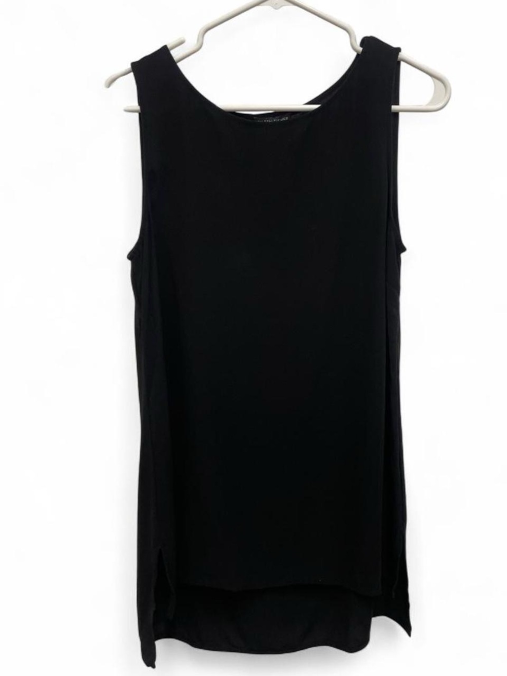 Eileen Fisher Black Sleeveless Tunic Tank Size Small 100% Silk